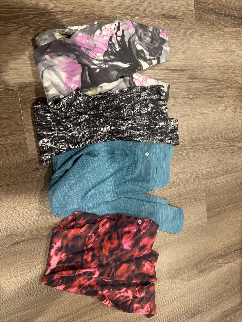lululemon athletica NWOT Blue, Black, Pink & Red Patterned Leggings Bundle
